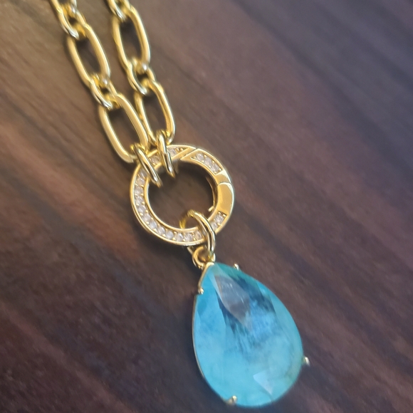 bp Jewelry - Gold and Aquamarine Pendant Necklace